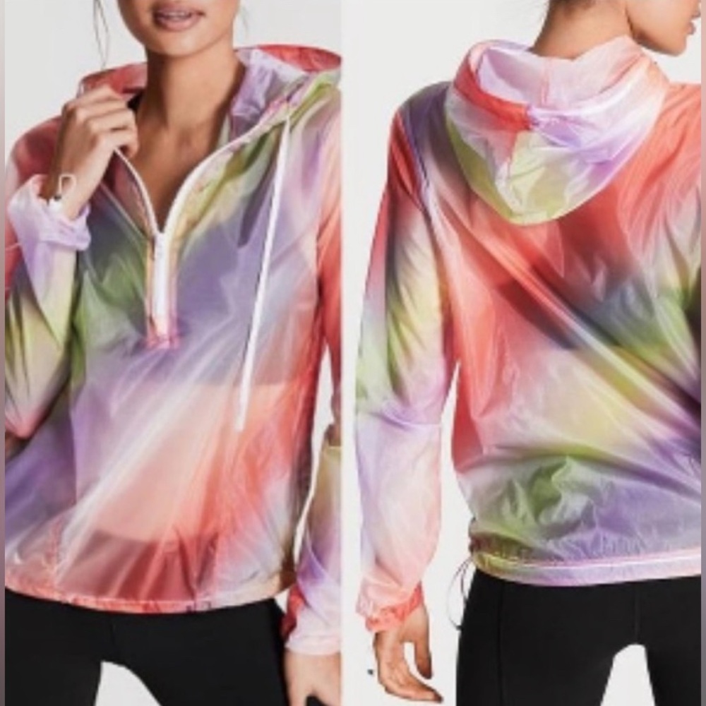 Victoria’s Secret Sport Rainbow Half Zip Hooded Windbreaker - Small